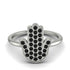 Black Diamond Pave Hamsa Ring - Maeve No. 9