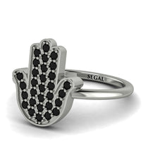 Black Diamond Pave Hamsa Ring - Maeve No. 9 image 1