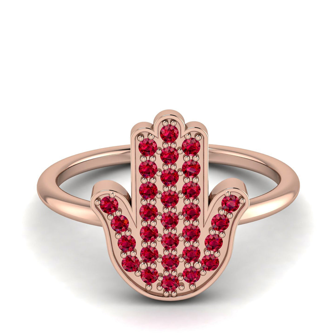 Ruby Pave Hamsah Ring - Maeve No. 11