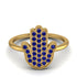 Sapphire Pave Hamsah Ring - Maeve No. 13