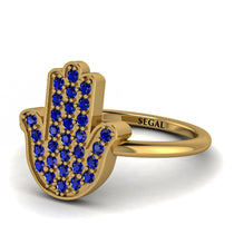 Sapphire Pave Hamsah Ring - Maeve No. 13 image 1