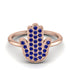 Sapphire Pave Hamsah Ring - Maeve No. 14