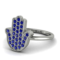 Sapphire Pave Hamsah Ring - Maeve No. 15 image 1