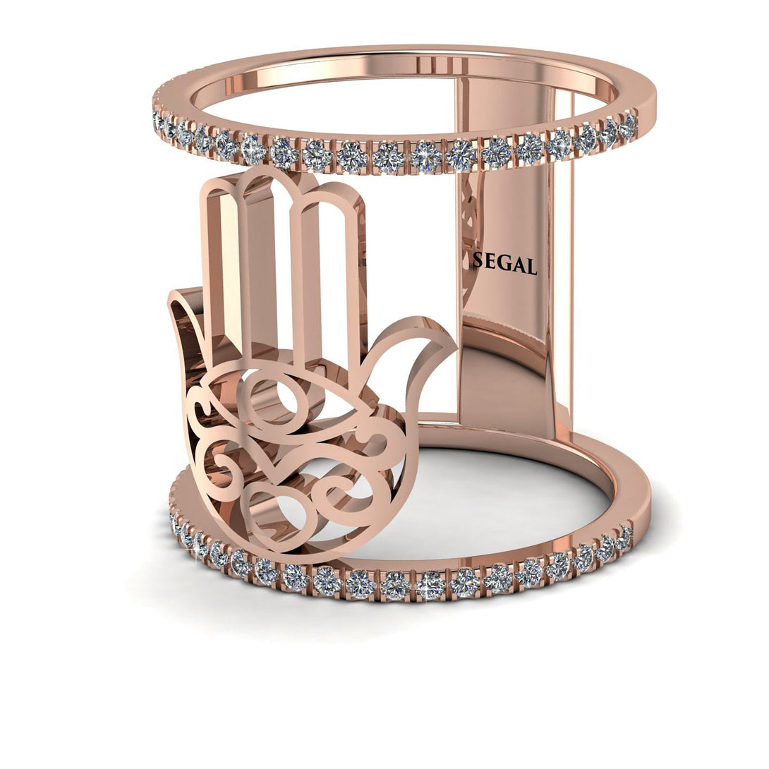 Unique Diamond Hamsah Ring - Raven No. 2