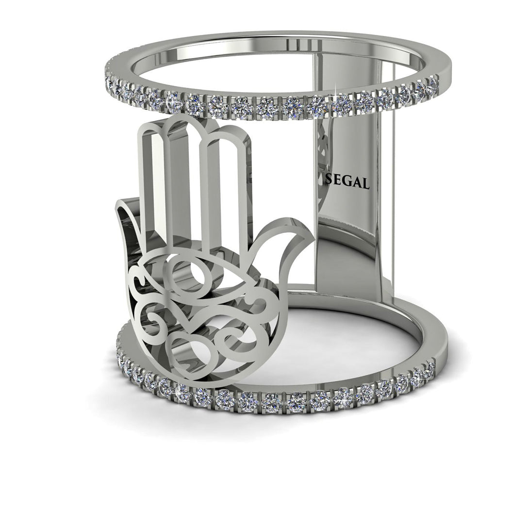 Unique Diamond Hamsah Ring - Raven No. 3