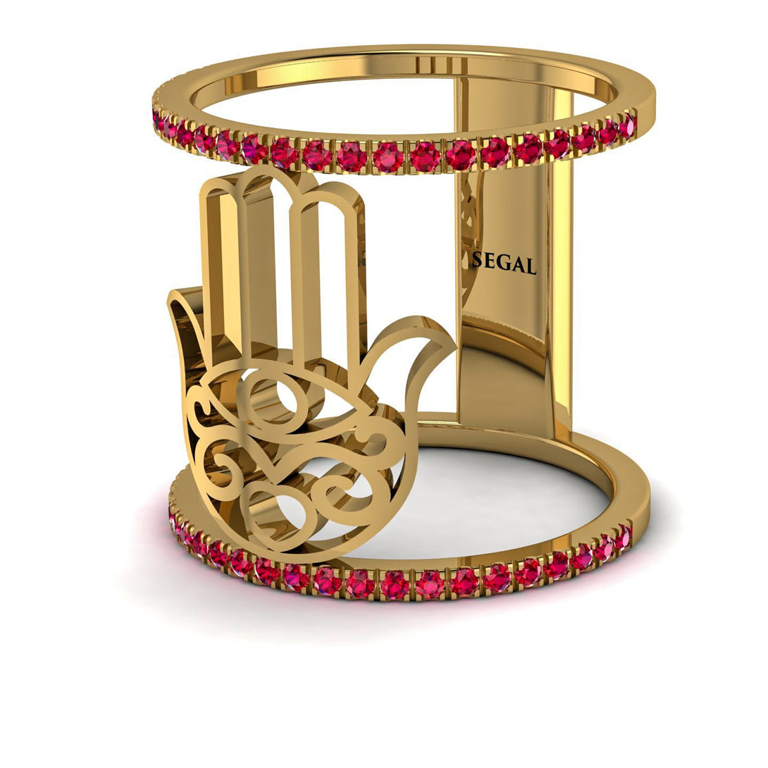 Unique Ruby Hamsah Ring - Raven No. 10