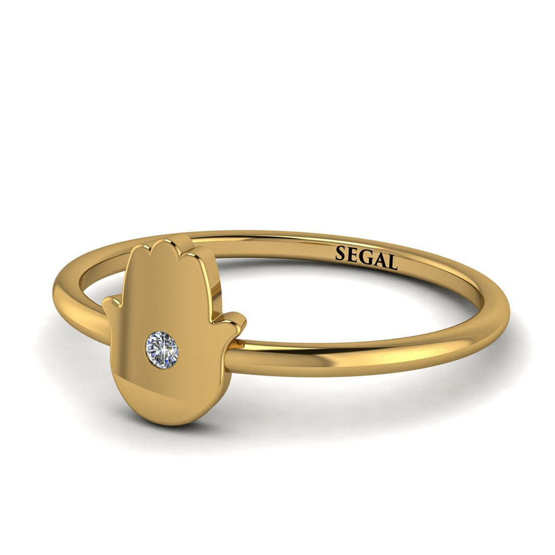 Minimalist Diamond Hamsah Ring - Linda No. 1