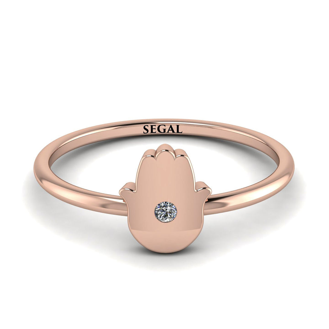 Minimalist Diamond Hamsah Ring - Linda No. 2