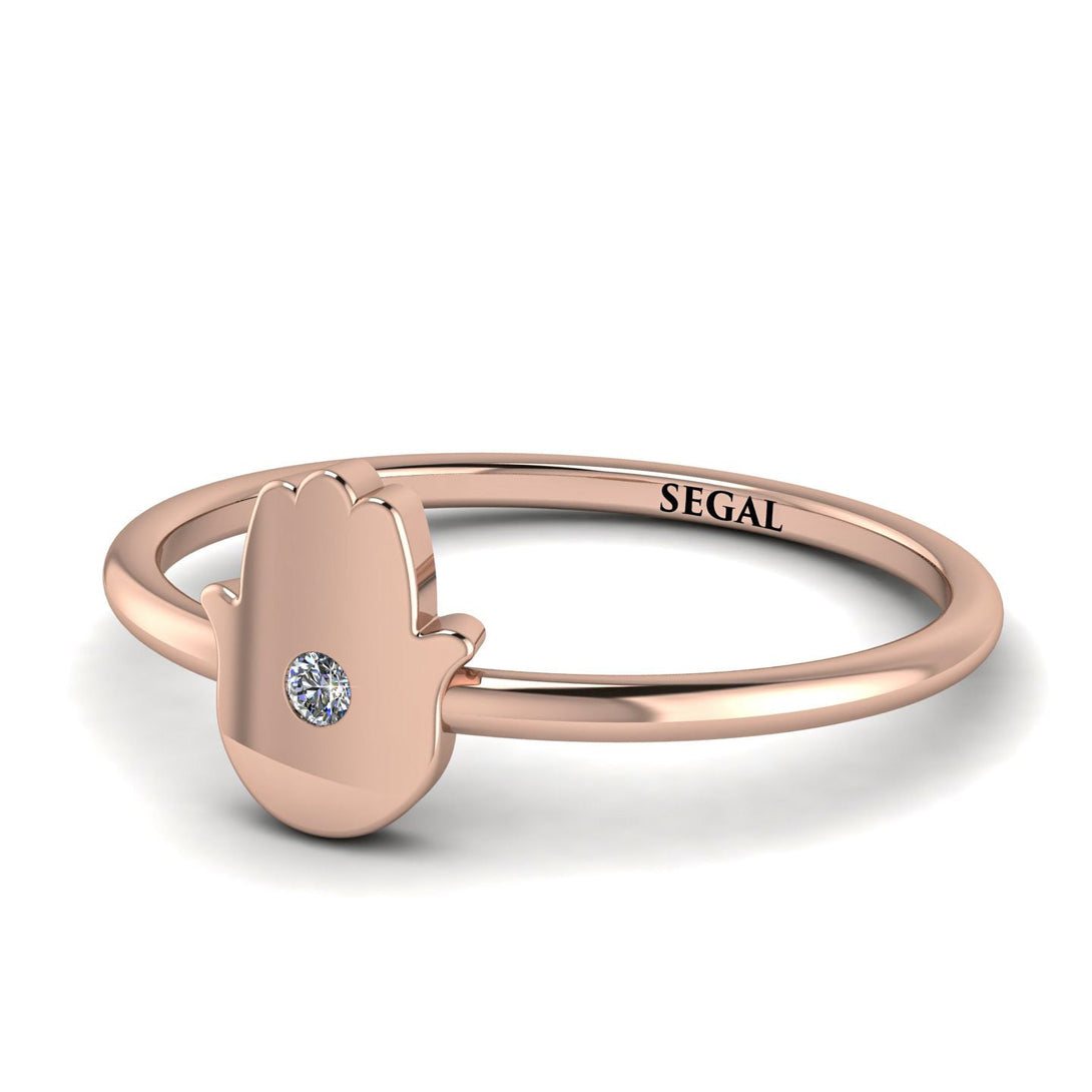 Minimalist Diamond Hamsah Ring - Linda No. 2