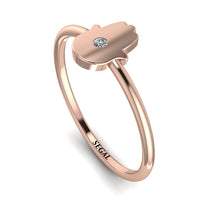 Minimalist Diamond Hamsah Ring - Linda No. 2 image 1