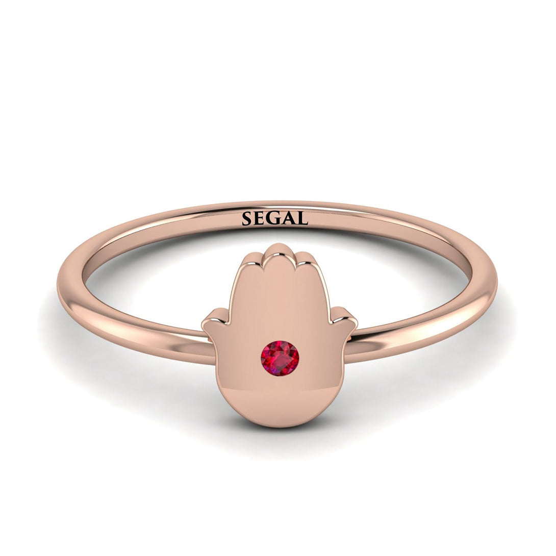 Minimalist Ruby Hamsah Ring - Linda No. 11