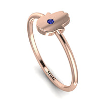Minimalist Sapphire Hamsah Ring - Linda No. 14 image 1
