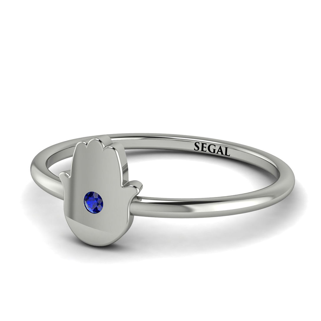 Minimalist Sapphire Hamsah Ring - Linda No. 15