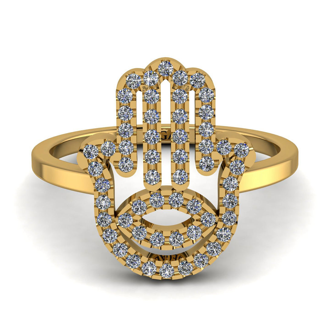 Glamorous Hamsa Diamond Ring - Meredith No. 1
