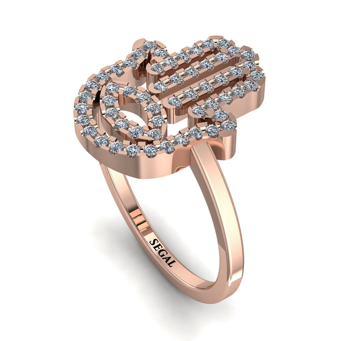 Glamorous Hamsa Diamond Ring - Meredith No. 2