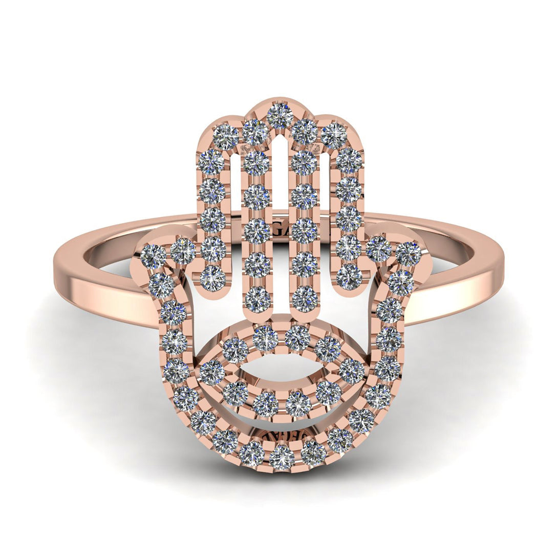 Glamorous Hamsa Diamond Ring - Meredith No. 2