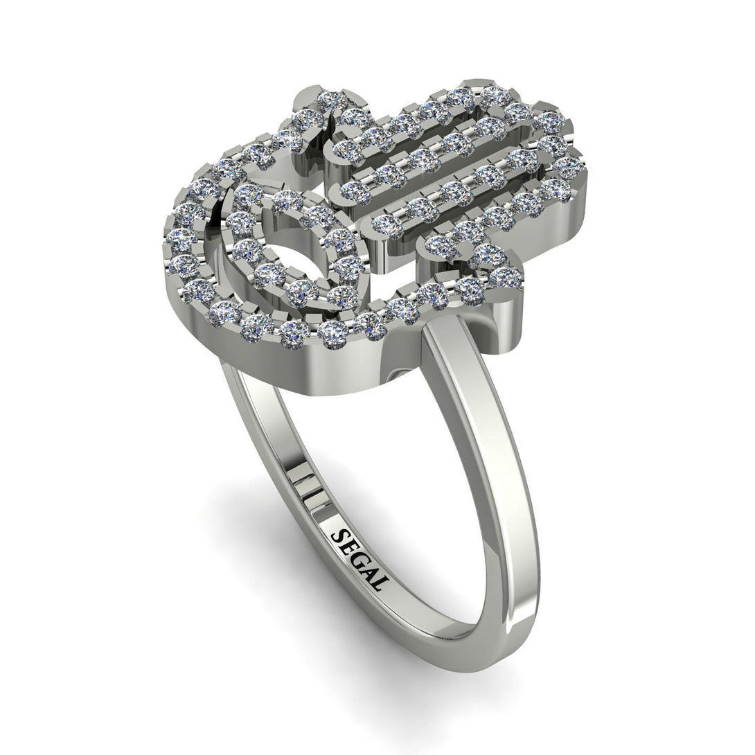 Glamorous Hamsa Diamond Ring - Meredith No. 3