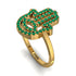 Glamorous Hamsa Emerald Ring - Meredith No. 4