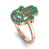 Glamorous Hamsa Emerald Ring - Meredith No. 5