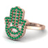 Glamorous Hamsa Emerald Ring - Meredith No. 5