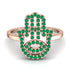 Glamorous Hamsa Emerald Ring - Meredith No. 5