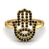 Glamorous Hamsa Black Diamond Ring - Meredith No. 7