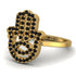 Glamorous Hamsa Black Diamond Ring - Meredith No. 7