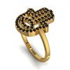 Glamorous Hamsa Black Diamond Ring - Meredith No. 7