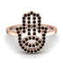 Glamorous Hamsa Black Diamond Ring - Meredith No. 8