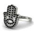 Glamorous Hamsa Black Diamond Ring - Meredith No. 9