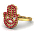 Glamorous Hamsa Ruby Ring - Meredith No. 10
