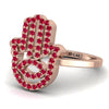 Glamorous Hamsa Ruby Ring - Meredith No. 11
