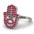 Glamorous Hamsa Ruby Ring - Meredith No. 12