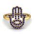 Glamorous Hamsa Sapphire Ring - Meredith No. 13