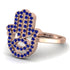Glamorous Hamsa Sapphire Ring - Meredith No. 14