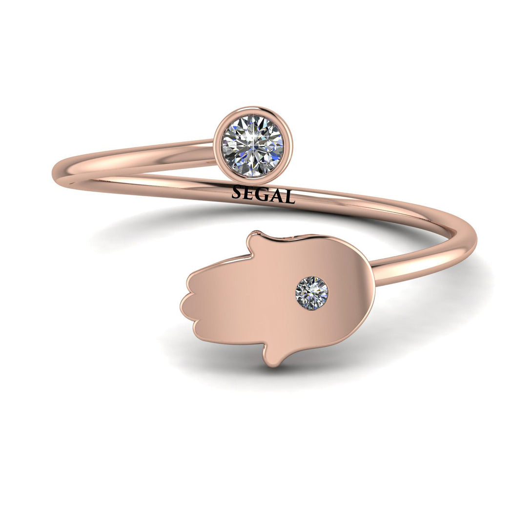 Delicate Minimalist Hamsa Ring - Elyse No. 2