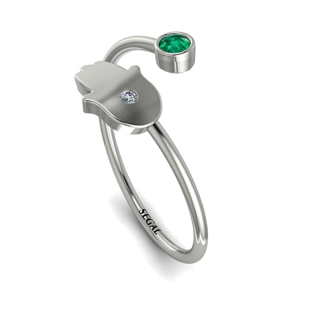 Delicate Minimalist Hamsa Ring - Elyse No. 6