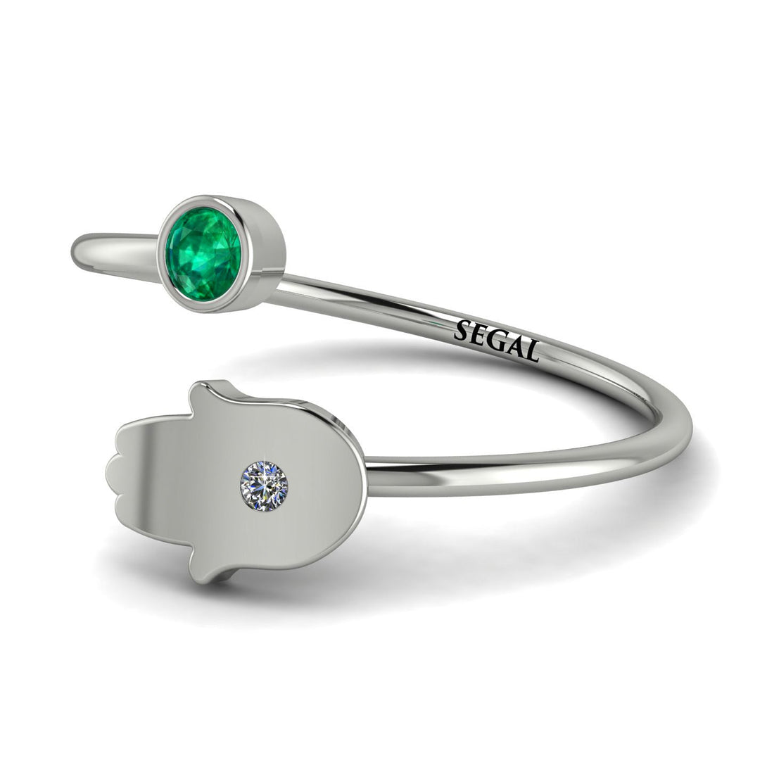 Delicate Minimalist Hamsa Ring - Elyse No. 6