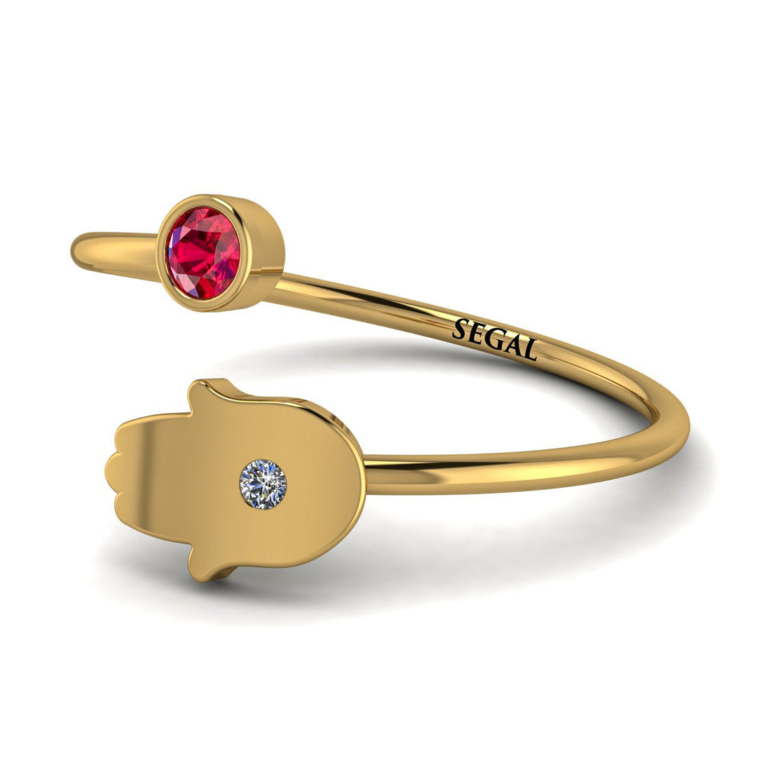 Delicate Minimalist Hamsa Ring - Elyse No. 10