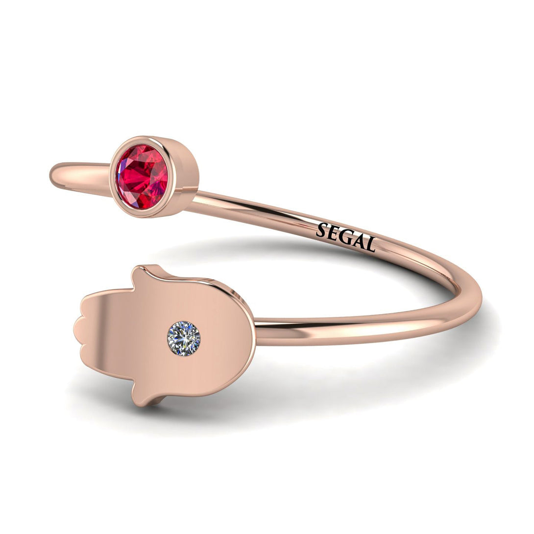 Delicate Minimalist Hamsa Ring - Elyse No. 11