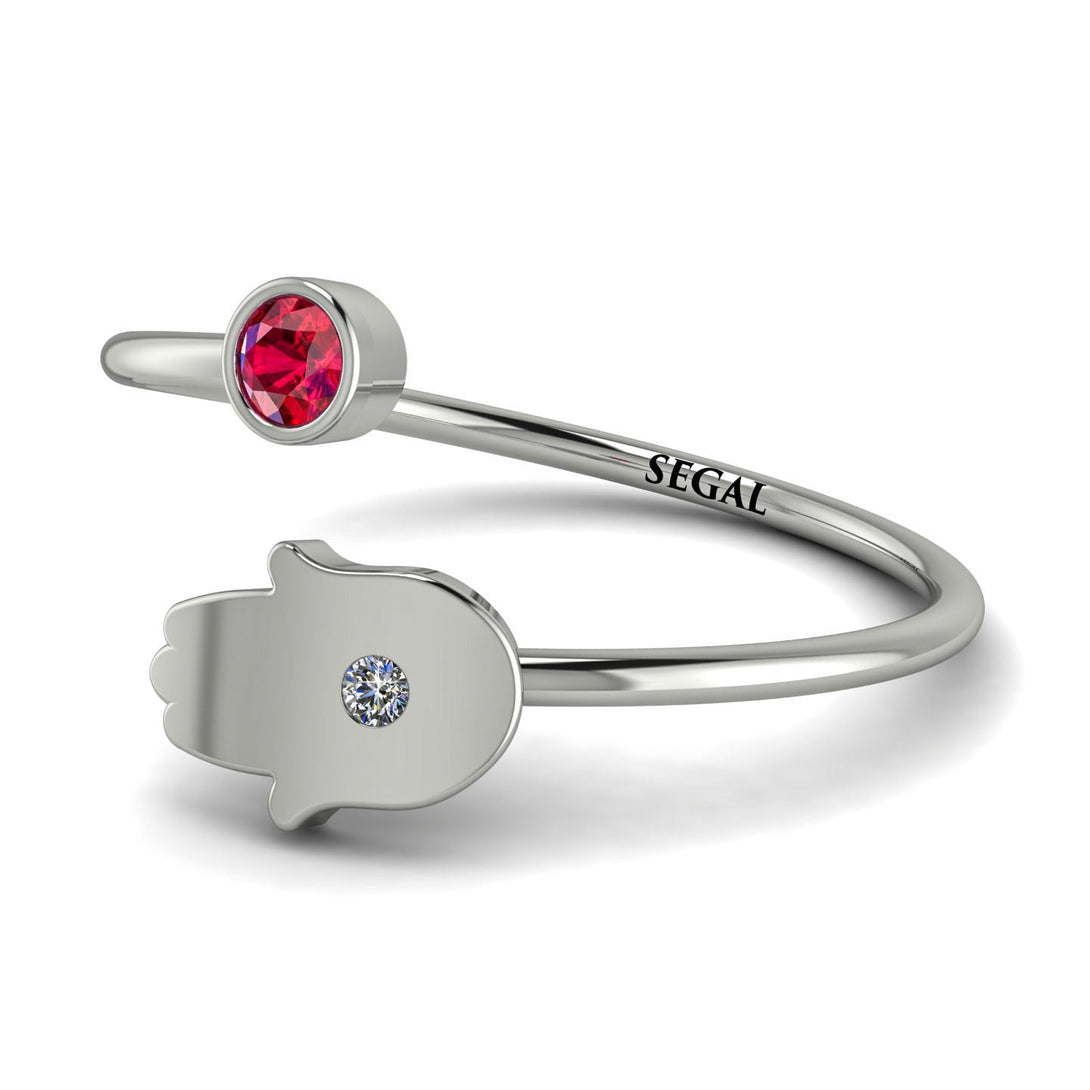 Delicate Minimalist Hamsa Ring - Elyse No. 12