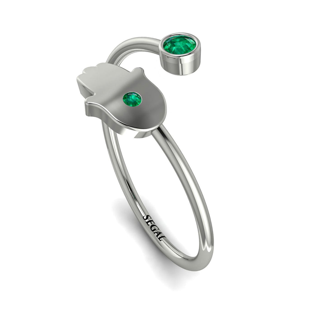 Delicate Minimalist Hamsa Ring - Elyse No. 21