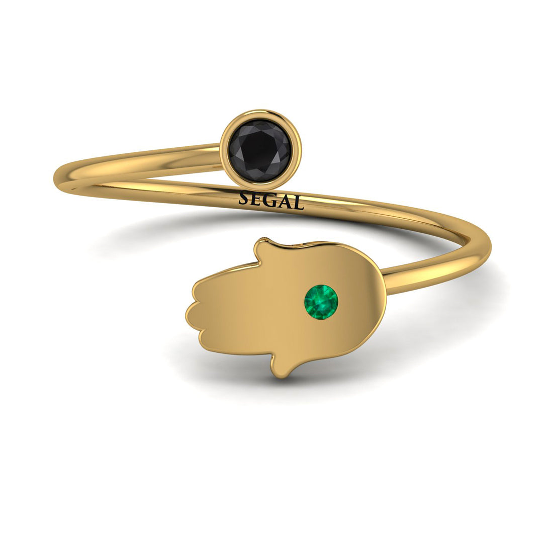 Delicate Minimalist Hamsa Ring - Elyse No. 22