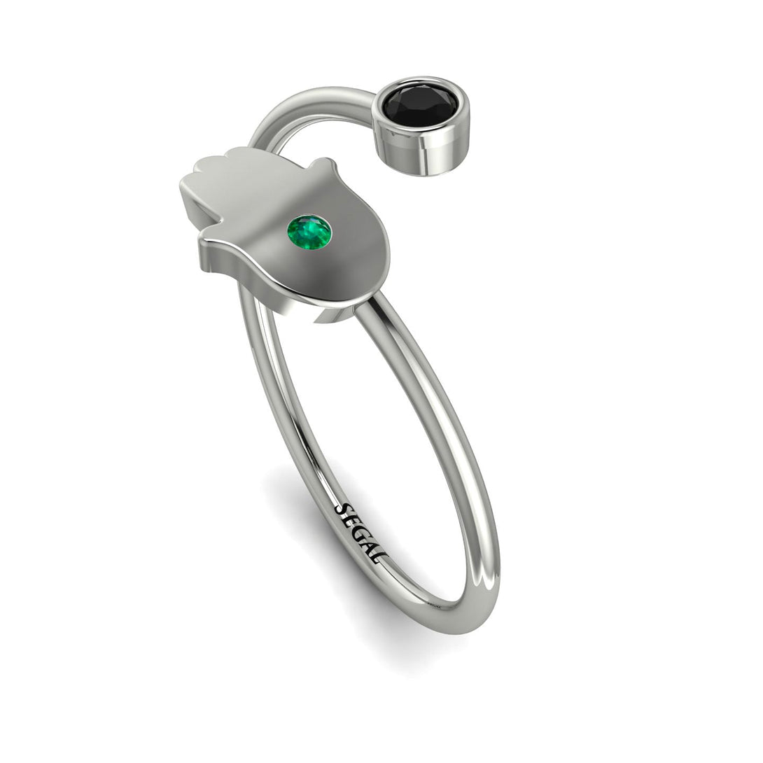 Delicate Minimalist Hamsa Ring - Elyse No. 24