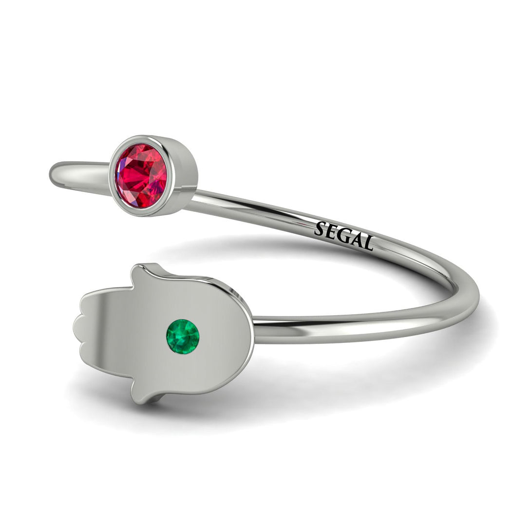 Delicate Minimalist Hamsa Ring - Elyse No. 27