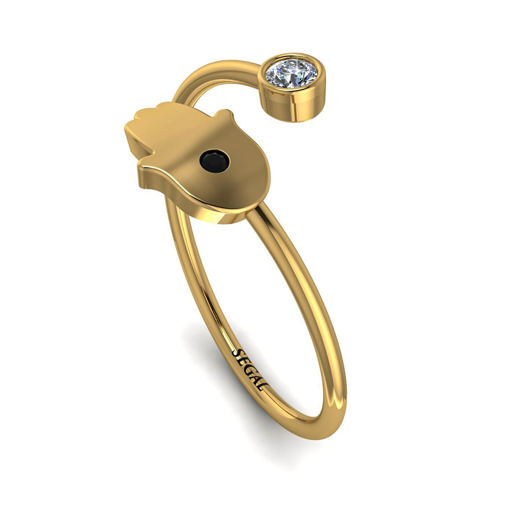 Delicate Minimalist Hamsa Ring - Elyse No. 31