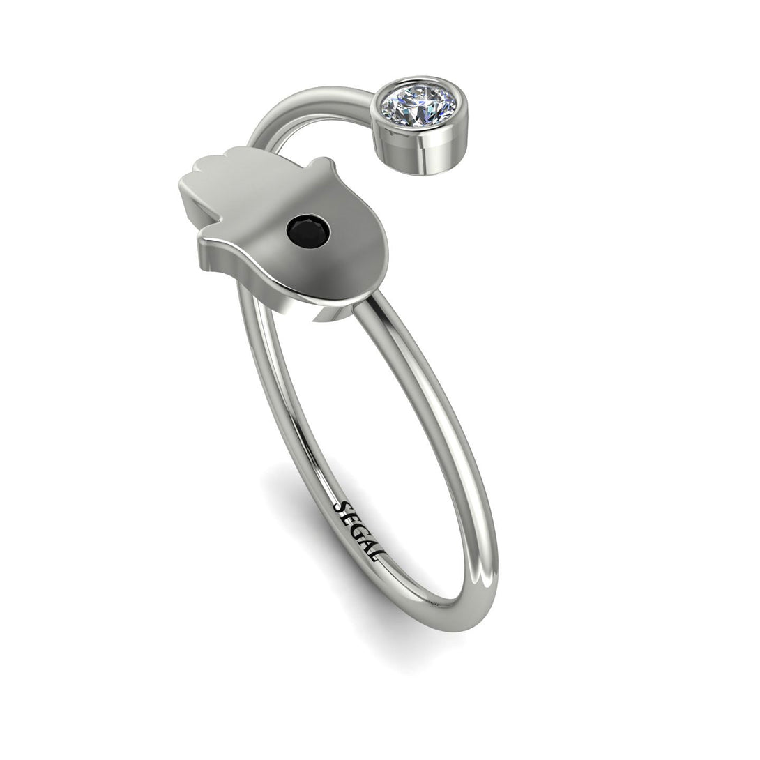 Delicate Minimalist Hamsa Ring - Elyse No. 33
