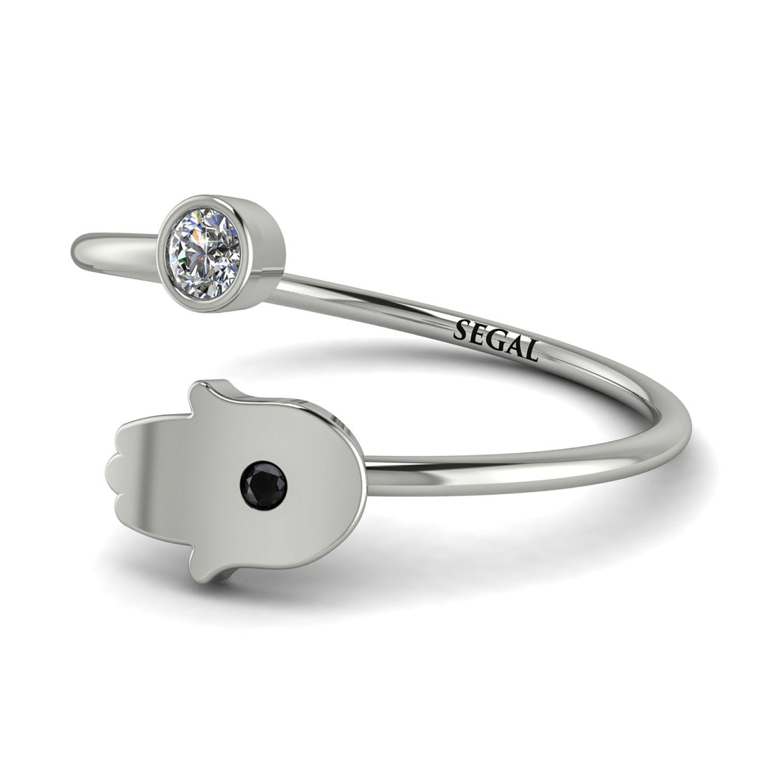 Delicate Minimalist Hamsa Ring - Elyse No. 33