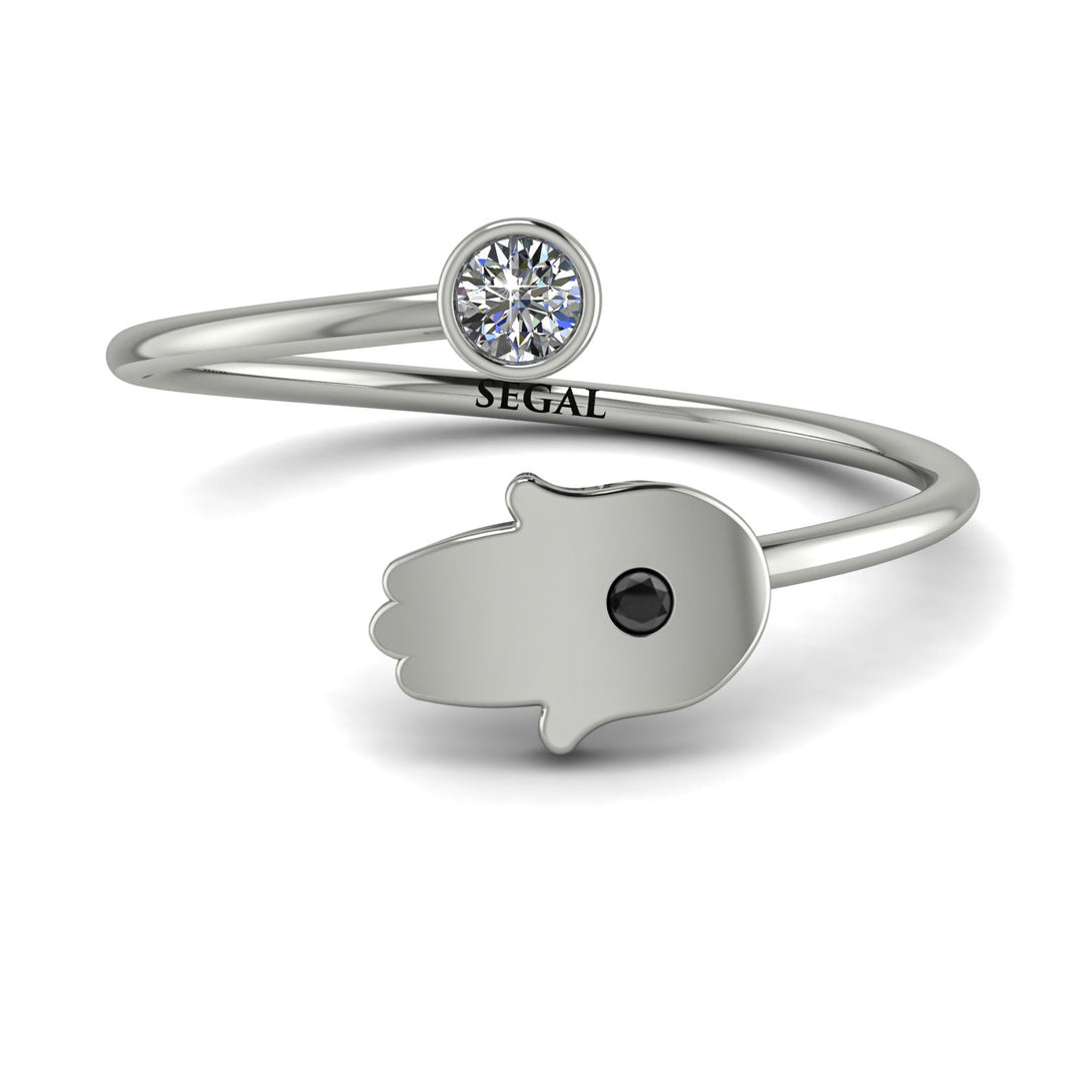 Delicate Minimalist Hamsa Ring - Elyse No. 33