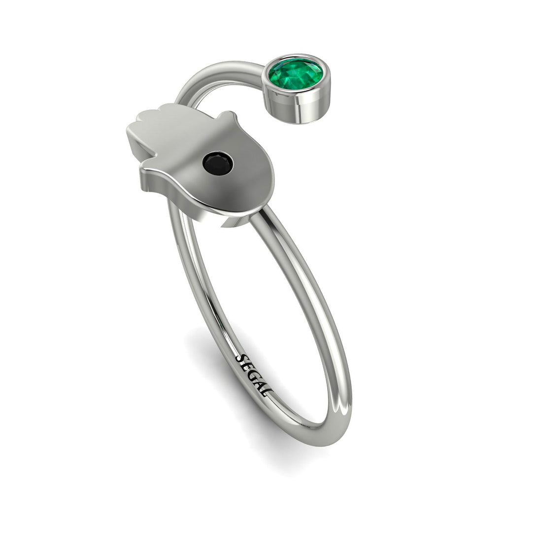 Delicate Minimalist Hamsa Ring - Elyse No. 36
